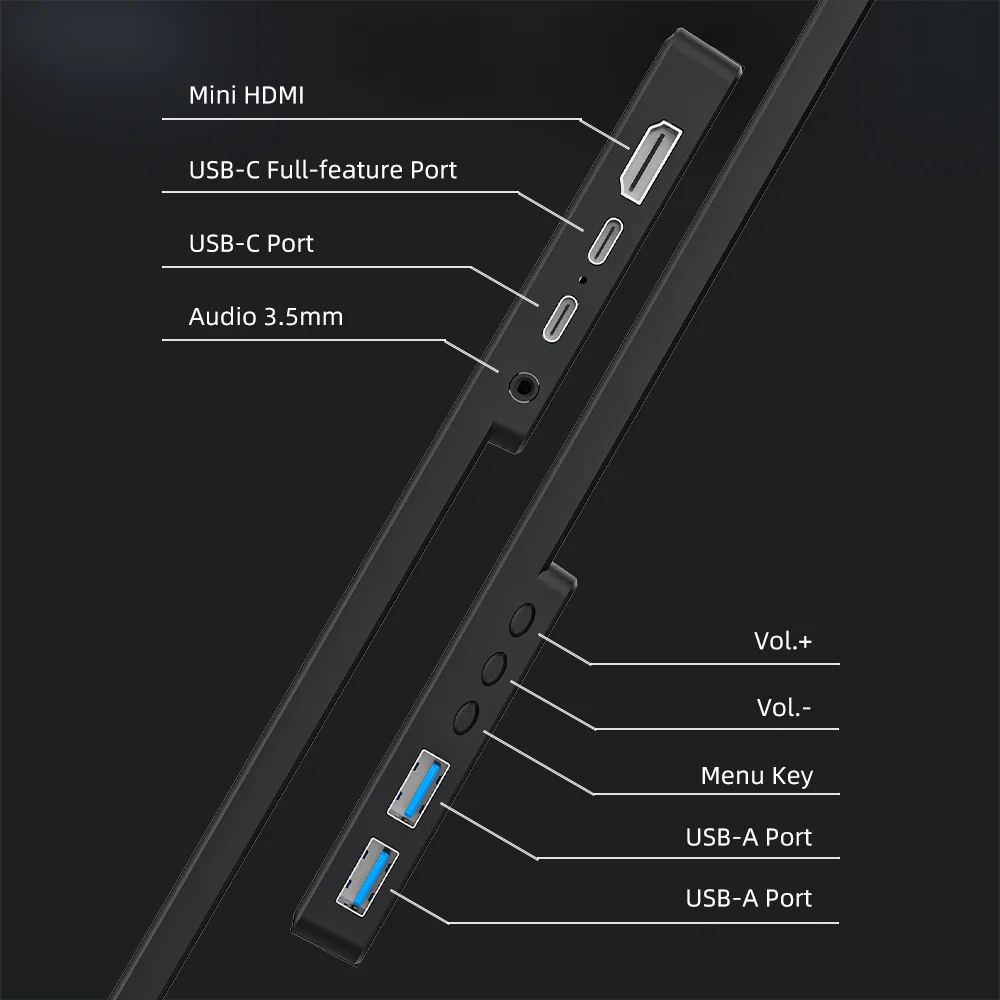 JSHIX 11.6 인치 휴대용 모니터 HD 화면 두 번째 디스플레이 USB 포트 외부 키보드 마우스 노트북 전화 용 VESA 스탠드 모니터