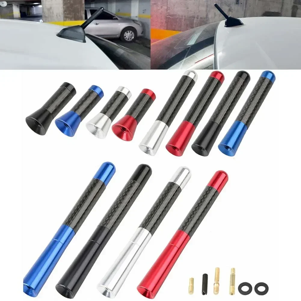 Car Roof Antenna Metal Receiving Antennas Carbon Fiber 3.5/8/12cm Radio Aerial Antenna Radio FM/AM Short Stubby Mast Antenna