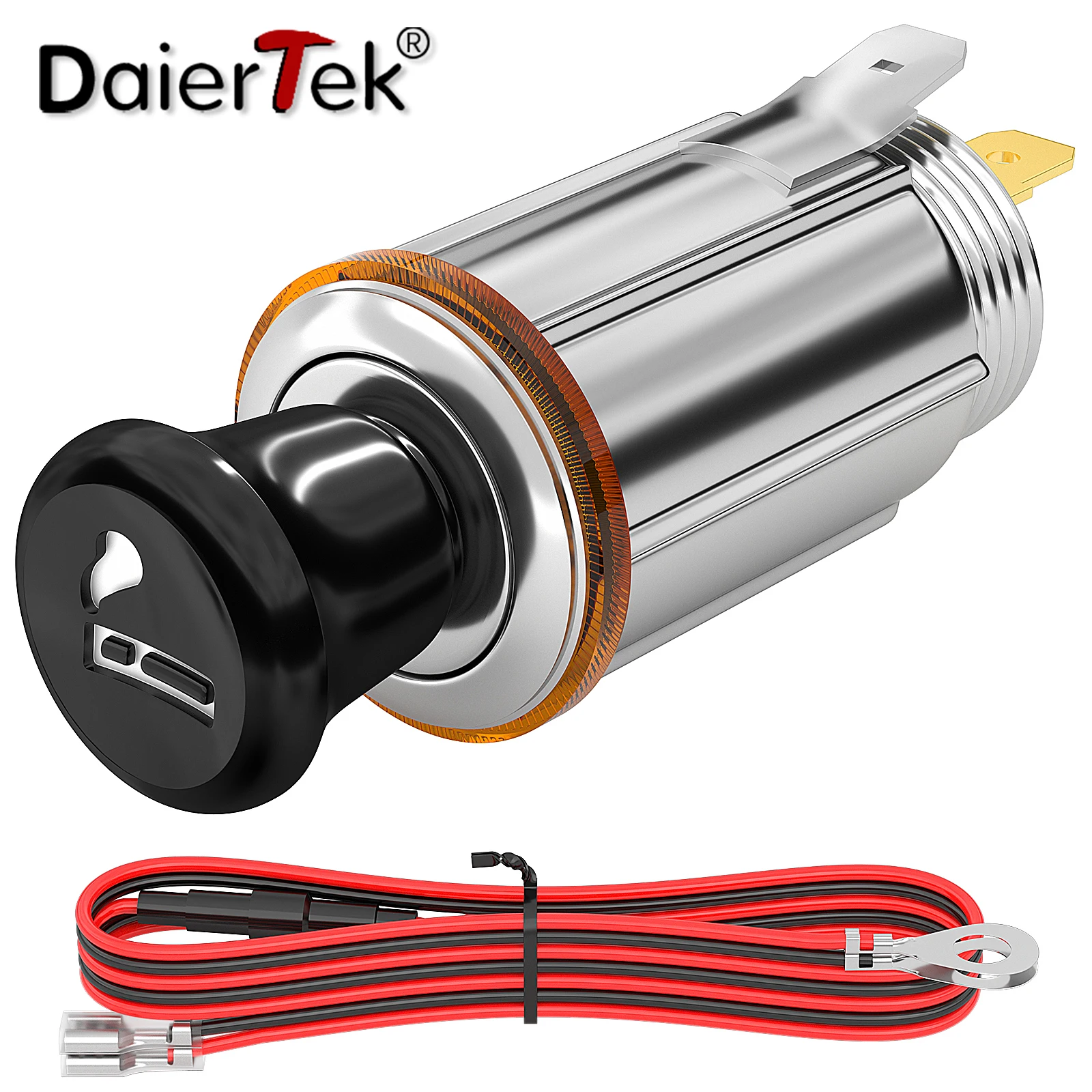 DaierTek-Toma de Mechero con botón de expulsión, enchufe de encendedor de  coche, alimentación auxiliar de repuesto, 12V - AliExpress
