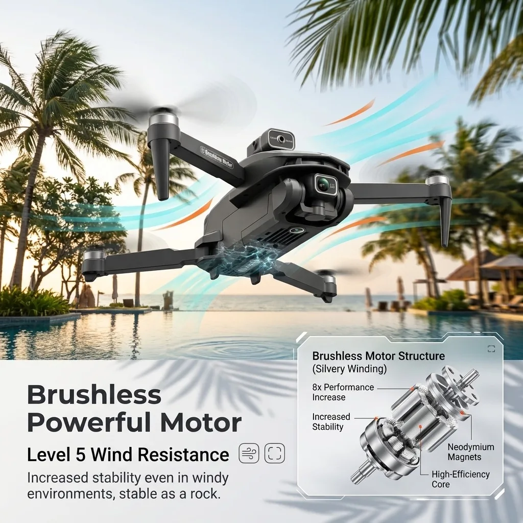 Nuovo Drone V168 Pro MAX 2026 con Doppia Fotocamera HD 8K, GPS, WIFI 5G, FPV 360° ° Drone Quadricottero RC con Evitamento Ostacoli e Motore Brushless - Image 5