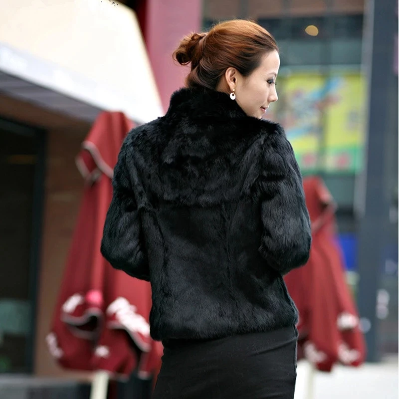 New Autumn Winter Real Genuine Rabbit Fur Coat 6
