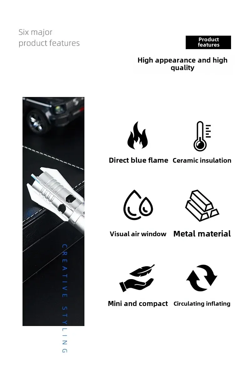 2025 Planet Lightsaber Butane Gas Lighter 360° Use Metal Outdoor Windproof Turbine Torch Jet Lighter Gun BBQ Welding Cigar Tool