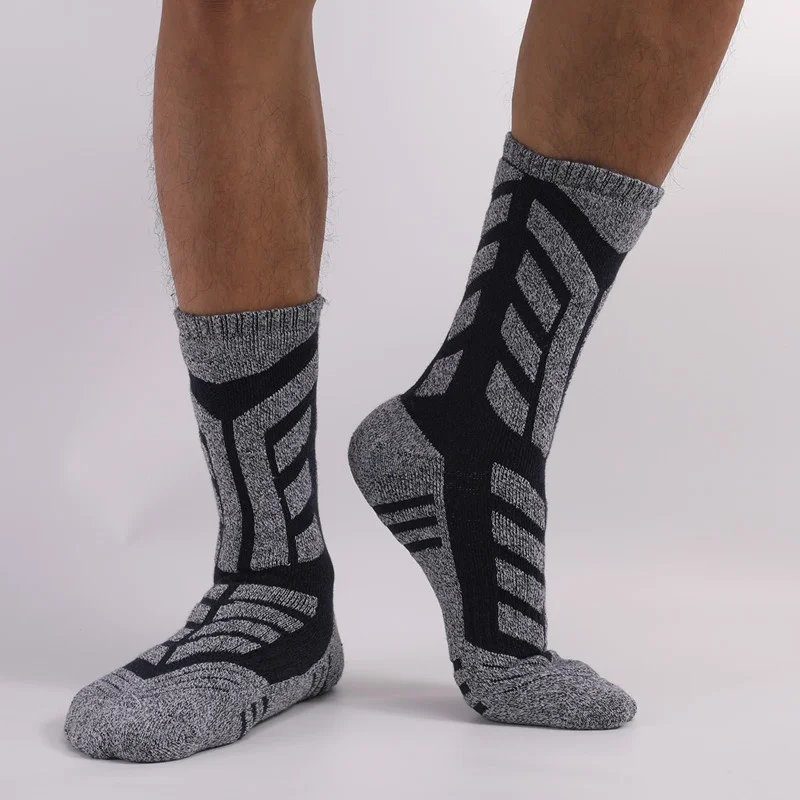 Socks Winter Skiing Sports Thermal Men Outdoor Trekking Hiking Thermosocks Non-Slip Thick Bottom Casual Cycling Socks EU 39