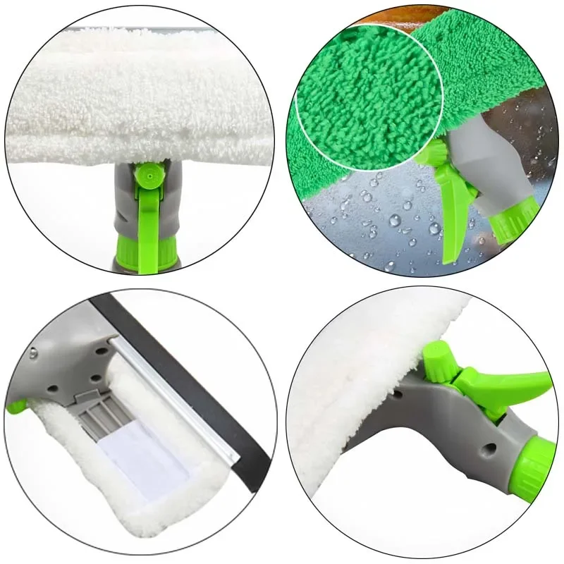 

Glass Tool Pad Cleaning Spray 3 Household Cleaner Scraper 1 Microfiber Scraping Brush Cloth Wiper Window In Water Kit