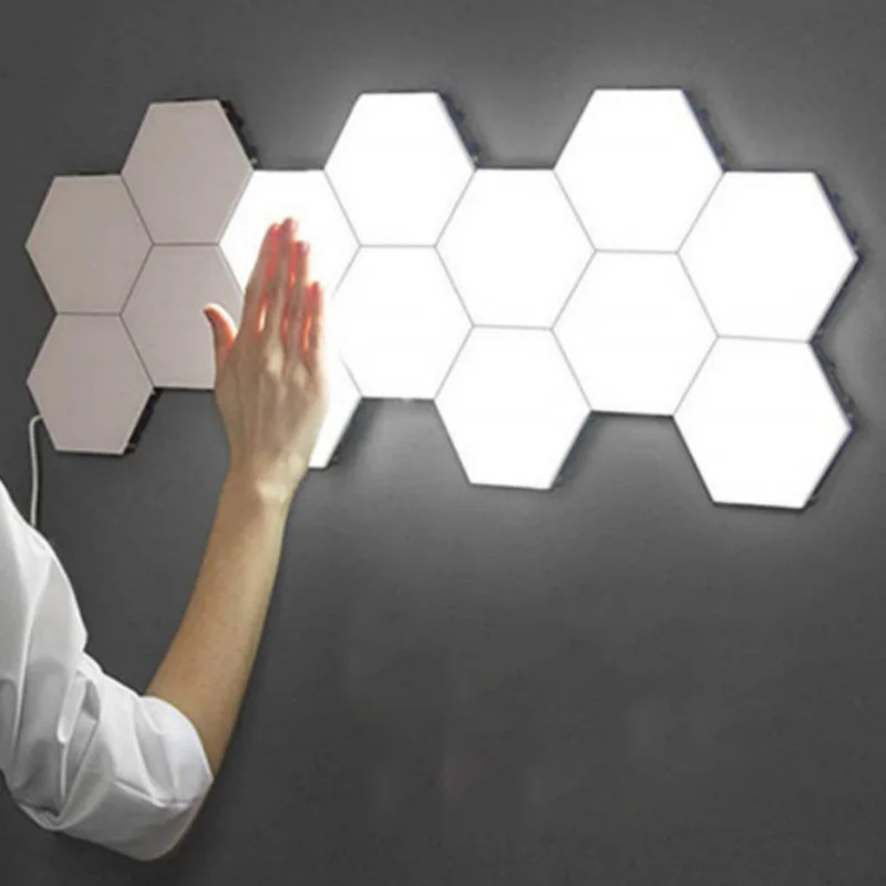 Vergonzoso Dalset Pensativo Luces hexagonales LED RGB sensibles al tacto, lámpara de pared cuántica, Panel  Led Modular DIY, luz nocturna, decoración de sala de juegos, lámpara de  panal - AliExpress