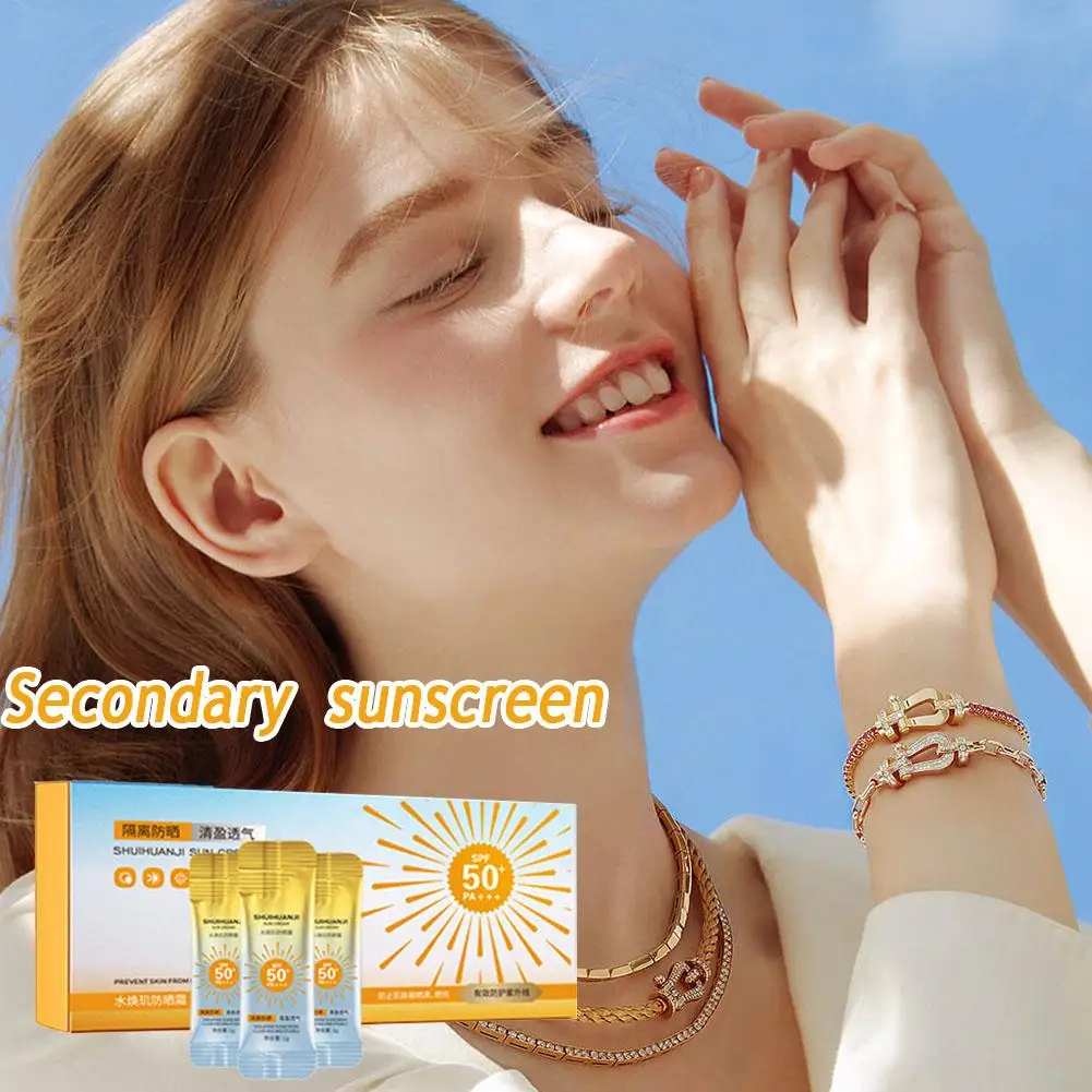 

1Box/30pcs Sunscreen SPF 50 Facial Body Portable Sunscreen Cream Solar Cream Sun Blocker Protector PA+++ Solar Protection E2K2