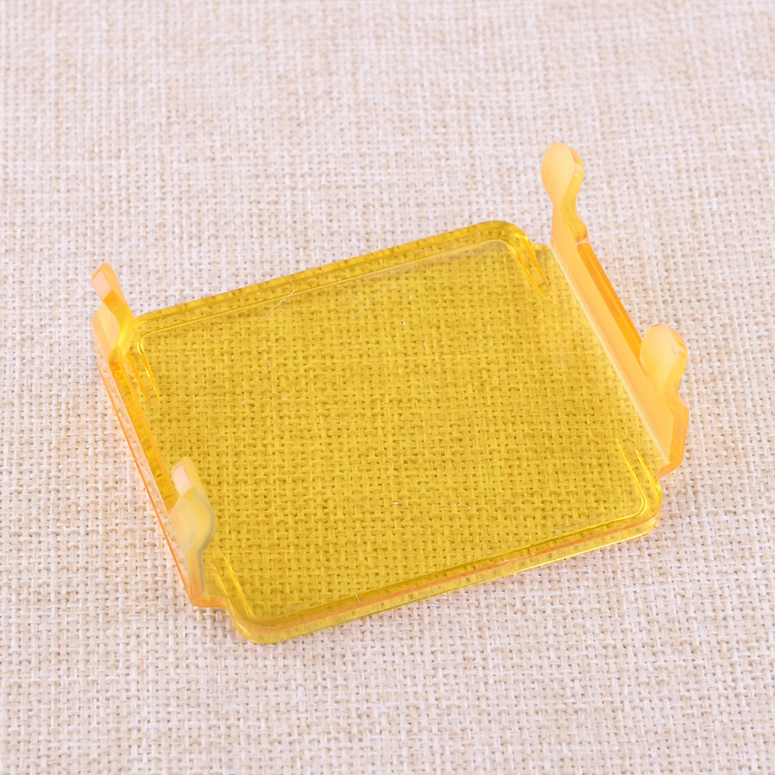노란색 4pcs 보호 렌즈 커버 3x3 인치 스퀘어 큐브 포드 LED 작업 표시 줄 안개 램프 운전 라이트