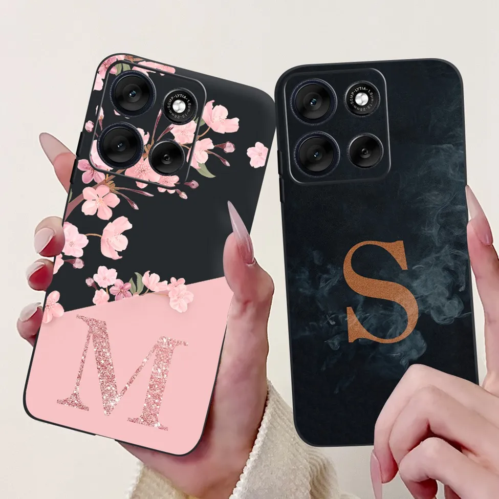 Luxury Silicone Flower & Crown Shockproof Bumper Case - A-Z Letters Design