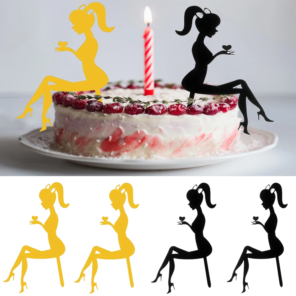 1PC High Heels Lady Girl Acrylic Cake Topper Wedding Birthday Party Decorations 