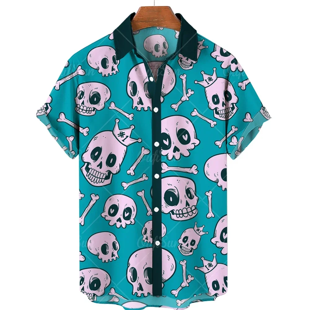 2022 New Skull 3D Printing Short Sleeve Oversized Harajuku Hot Style Hot Sale Men's Loose 3D Digital Printing T-Shirt
