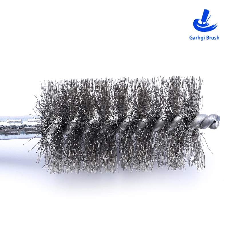 Stainless Steel Wire Pipeline Brushes in Twisted-in-Wire for ID Deburring Polishing Rust Removing Tube Cleaning Hand Tools Drill