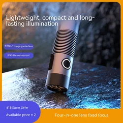 Portable Strong Light Flashlight Led Charging Super Bright Mini Flashlight Outdoor Essential Utility Gadget