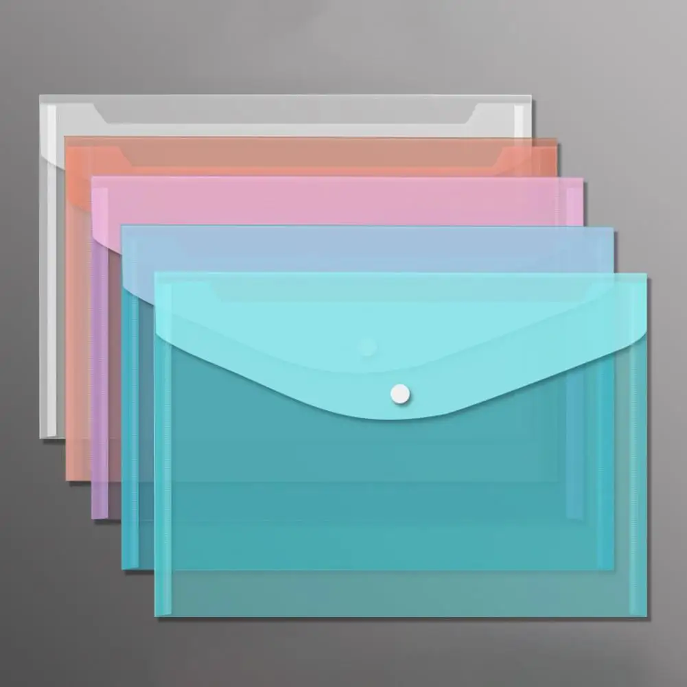 5pcs transparent document folder a4 storage bags pocket waterproof