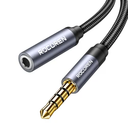 Premium Rocoren Audio Extension Cable - 3.5mm AUX Jack Male to Female - 3m (Dark Grey)