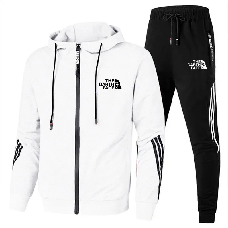 2023 Men's Spring And Autumn Hoodie Sportswear Set Two-piece Sportswear Casual Zipper Jacket Pants Running Sports Suit