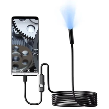 1-2m 7.0mm Mini Endoscope Camera IP67 Waterproof 6 LED Adjustable USB Android Flexible Inspection Borescope Cameras For Phone PC 1