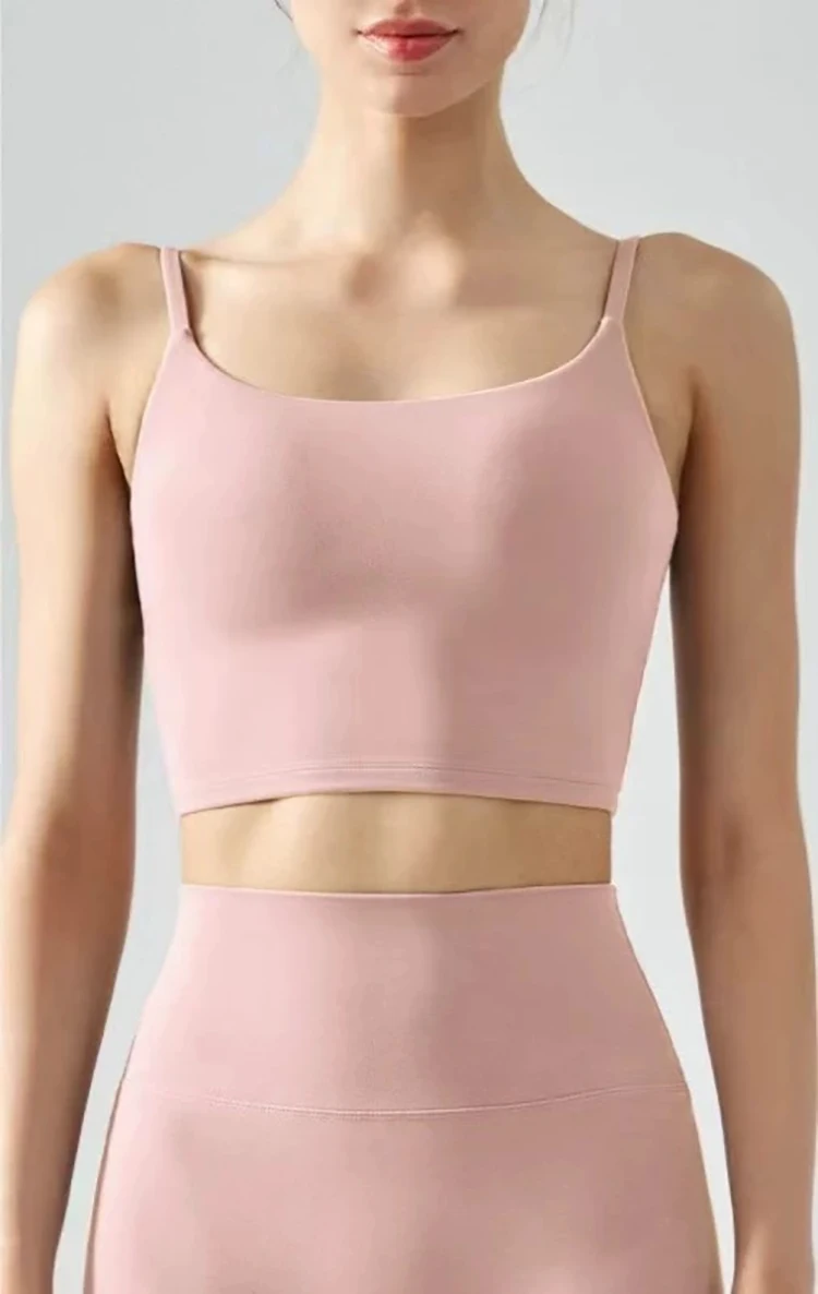 Damen Sommer Dünner Stoßdämpfender Push-Up Sport-BH U-förmiger Rücken Ohne Bügel Yoga-Anzug – Detail 6