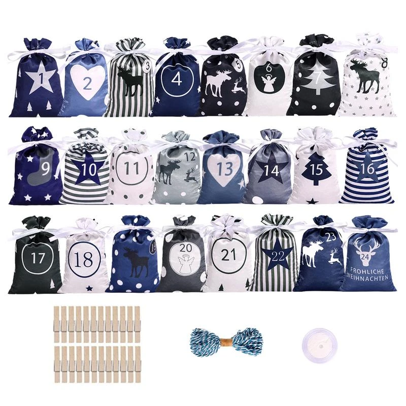 Fabric Advent Calendars Pockets | Reusable Christmas Advent Calendar -  Christmas - Aliexpress