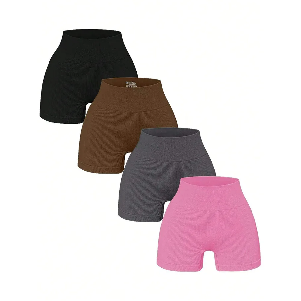 New Women Gym Shorts Sports Yoga Pants Ignite Short 4.5" Seamless High Stretch Workout Scrunch Butt Yoga Seamless Leggings Color 4