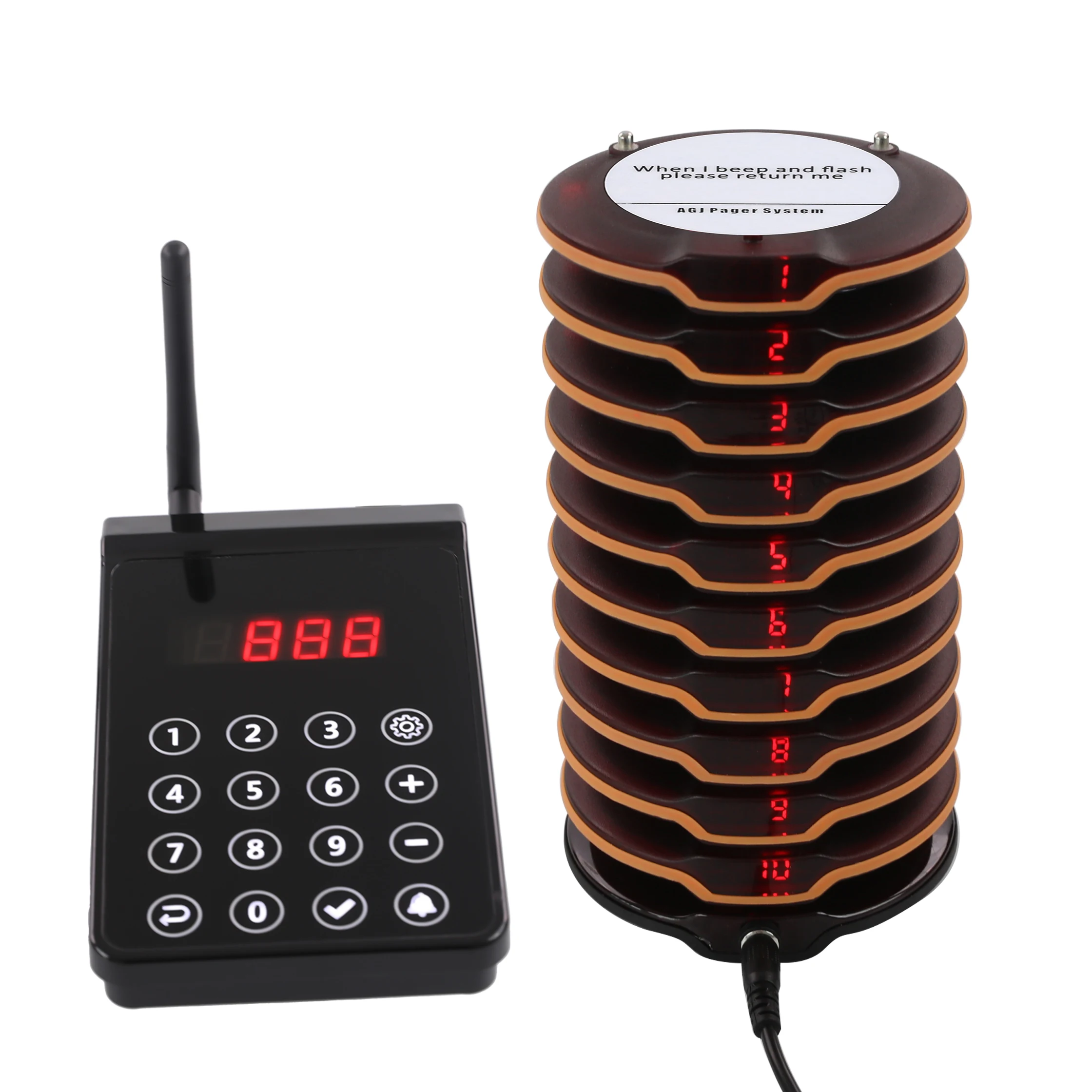 Wireless Restaurant Pager System Coaster Pager Calling System For Food Truck Cafe Shop Bar Waterproof and Break-proof