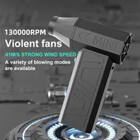 130000RPM Electric Air Blower with 2 Magnetic Nozzles 41m/s Powerful Air Duster Handheld Turbo Jet Fan Car Dryer Brushless Motor 2
