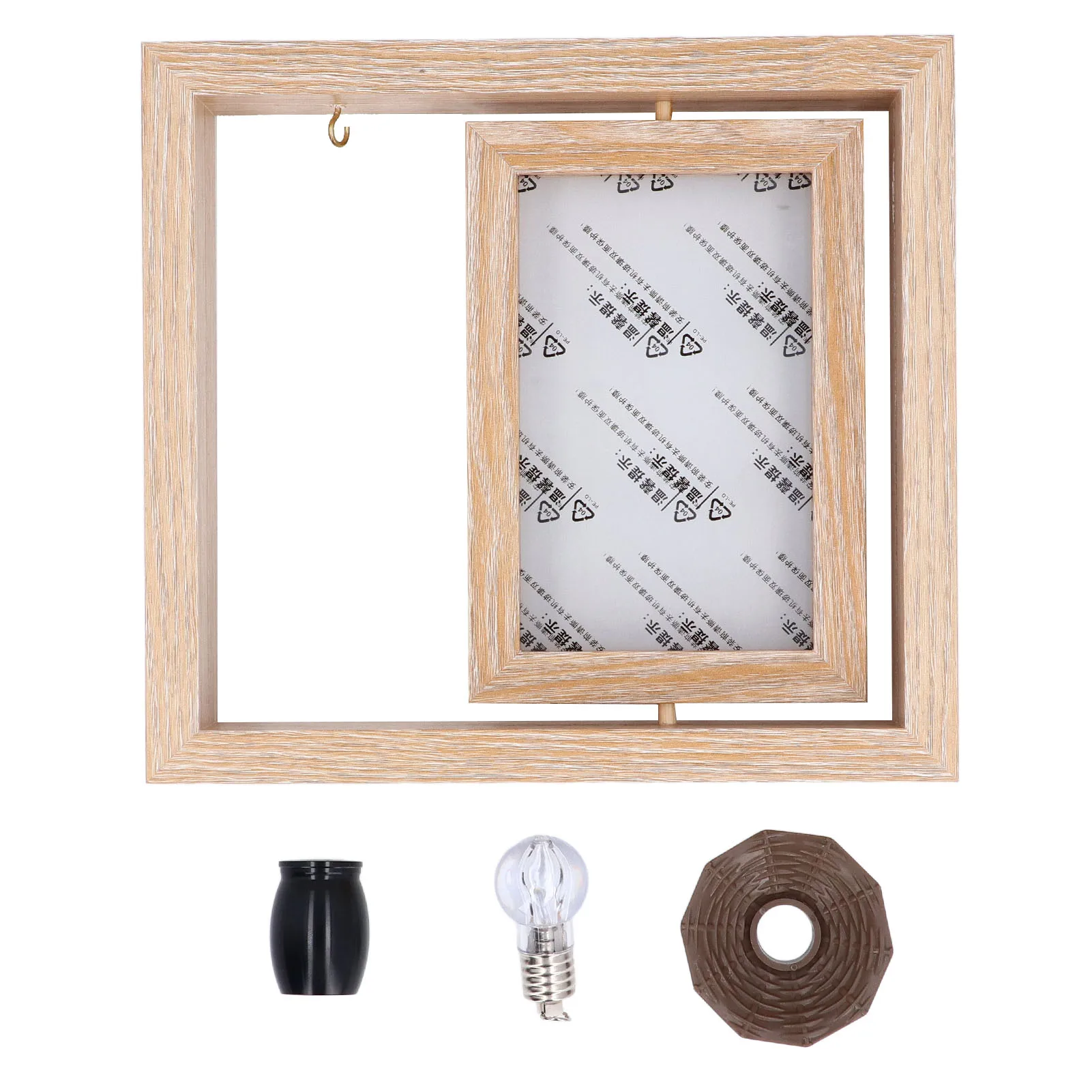 Pet Memorial Picture Frame with Ashes Jar Innovative Rotating Mechanism Double Display Loss of Dog Sympathy Gift