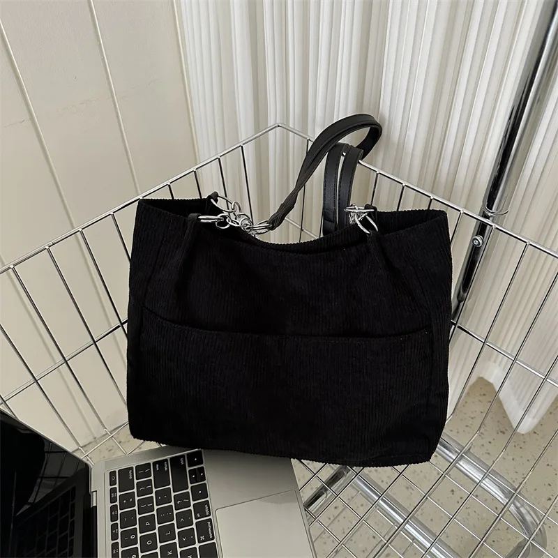 Popular Versatile Velvet Tote Shoulder Bag Large Capacity Women's Shoulder Bag Winter New Internet Celebrity Female Shoulder Bag