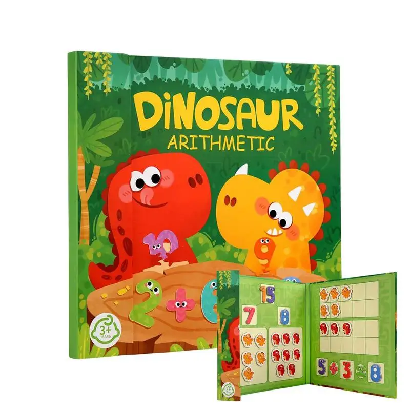

Детская Магнитная книга Обучающие математике игрушки Dinosaur Книга по математике Set приход учебные пособия обучающая игрушка