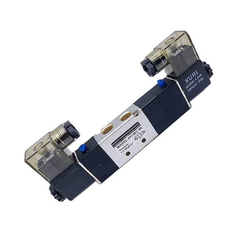 

3-позиционный нейтральный Электрический Соленоидный клапан управления воздухом, 4 в, 1/4-0-8, 12 В, 24 В переменного тока, 220 В