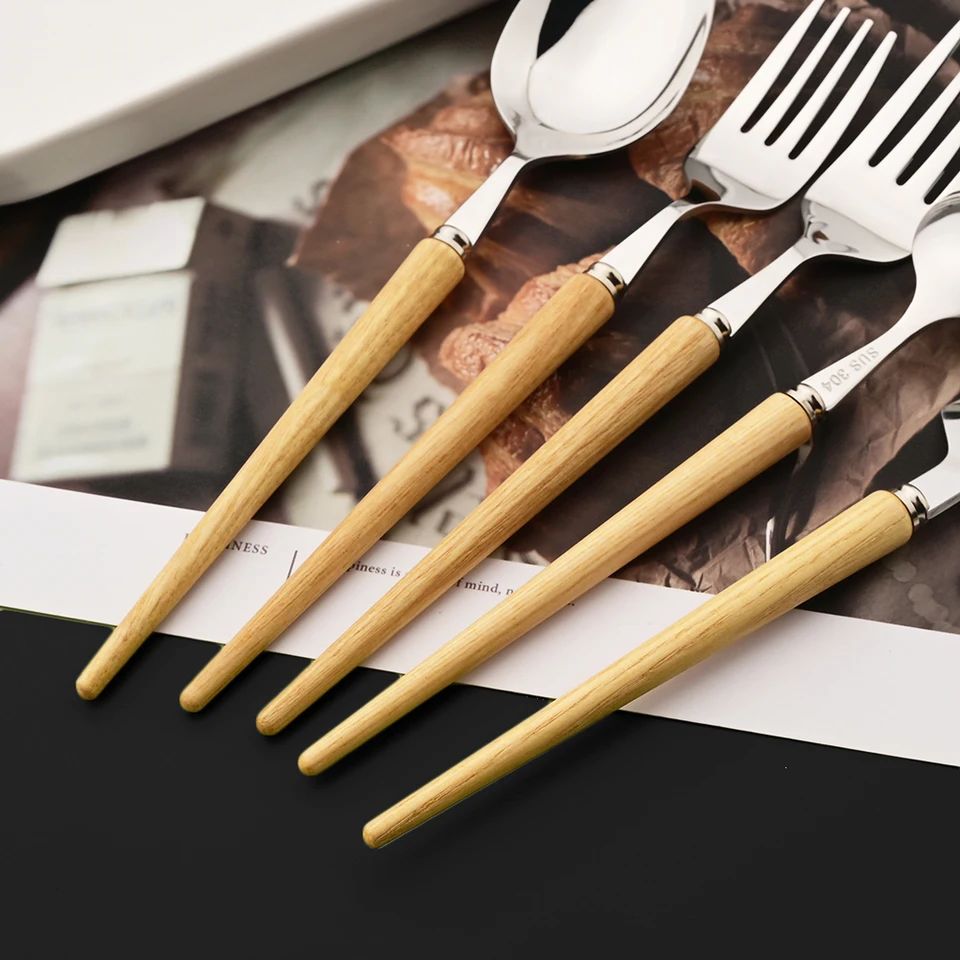 ZTHOME Servies 24-delige Marmeren Kleur Zilverwerk Bestekset Roestvrij Staal Steak Mes Vork Lepel Bestek Set Geschikt Voor Het Serveren Van 6 Personen Diner Service Kleur 24 Stuks W Marmer Zilver
