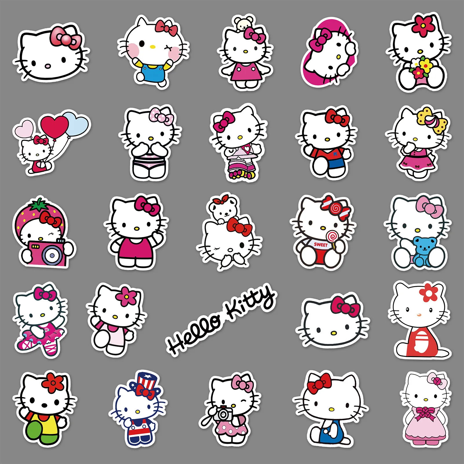 50 sheets pack cartoon hello kitty pink cat graffiti hello kitty stickers luggage car guitar scooter mobile phone waterproof aliexpress
