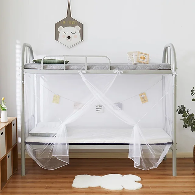Moustiquaire Blanche pour DorPanier, Rideau Anti-Moustique en Gaze, Filets pour Dortoir, Lits Superposés, Chambre à Coucher, Installation Gratuite, 1 Pièce 1