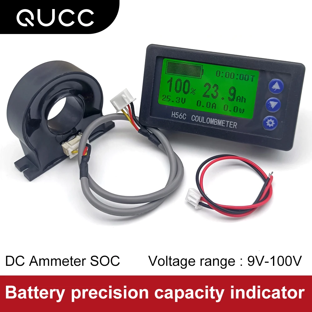 Qucc DC 9V 100V Battery Capacity Display Tester Indicator Voltmeter