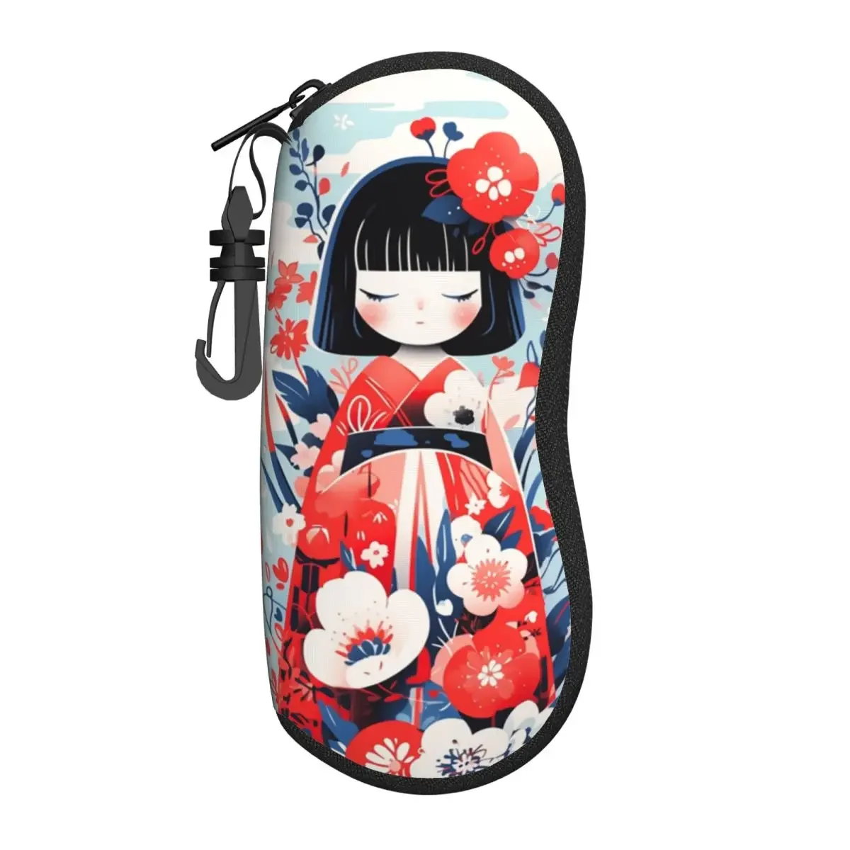 Sakura Japanese Girl Kokeshi Doll Glasses Case Fashion Shell Eyeglasses Case Sunglasses Box