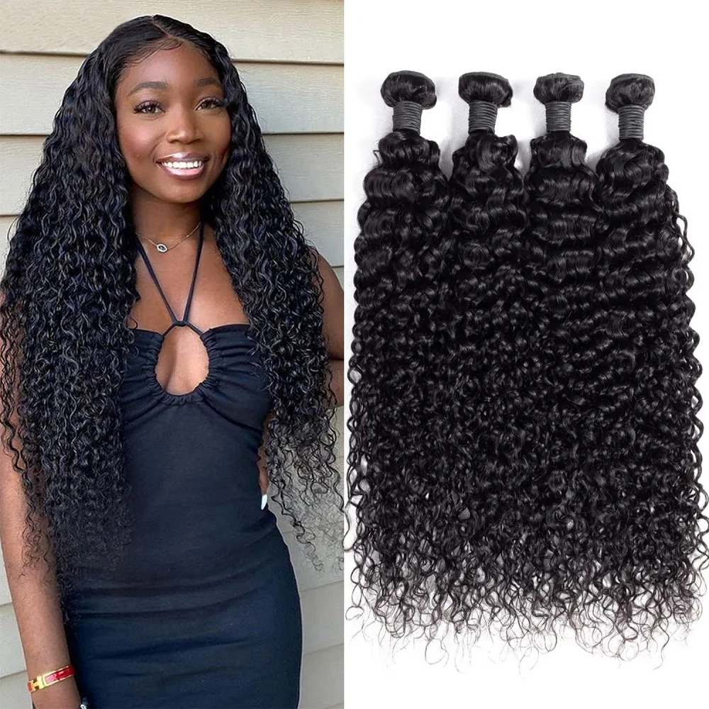 Brazilian Hair Weave Bundles Raw Curly Human Hair Bundles 28 30 32 Inch Water Deep Wave Bundle Remy Virgin Extension 3 4