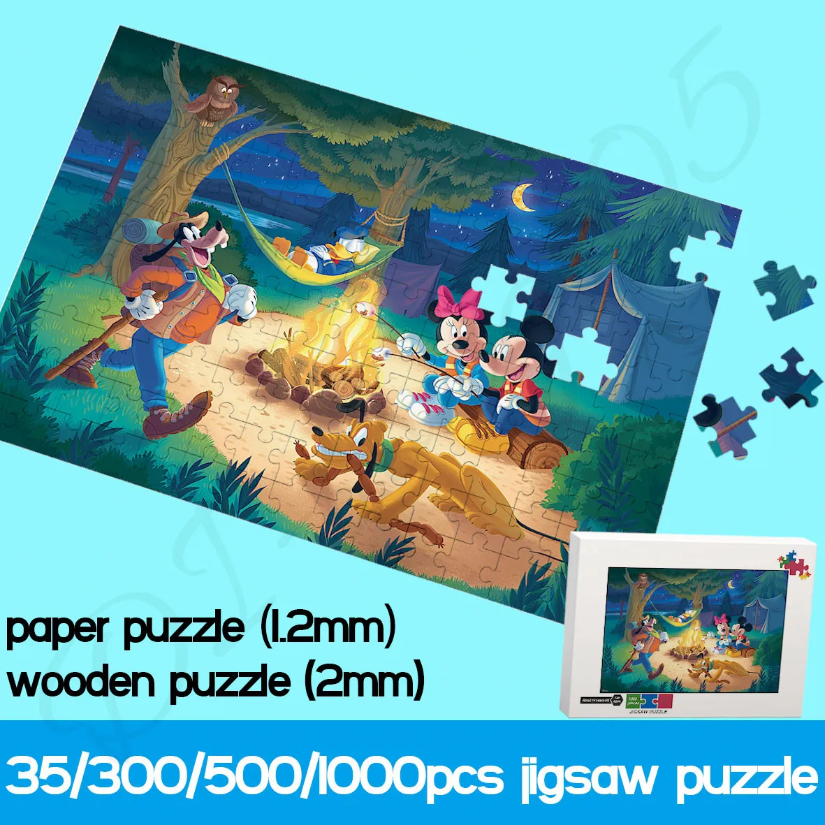 Disney Puzzles for Kids Mickey and Minnie 1000 Piece Paper and Wooden Jigsaw Puzzles Entertainment Educational Toys and Hobbies bambi cartoon puzzles for kids disney feature length animation 35 300 500 1000 pieces of wooden jigsaw puzzles toys and hobbies