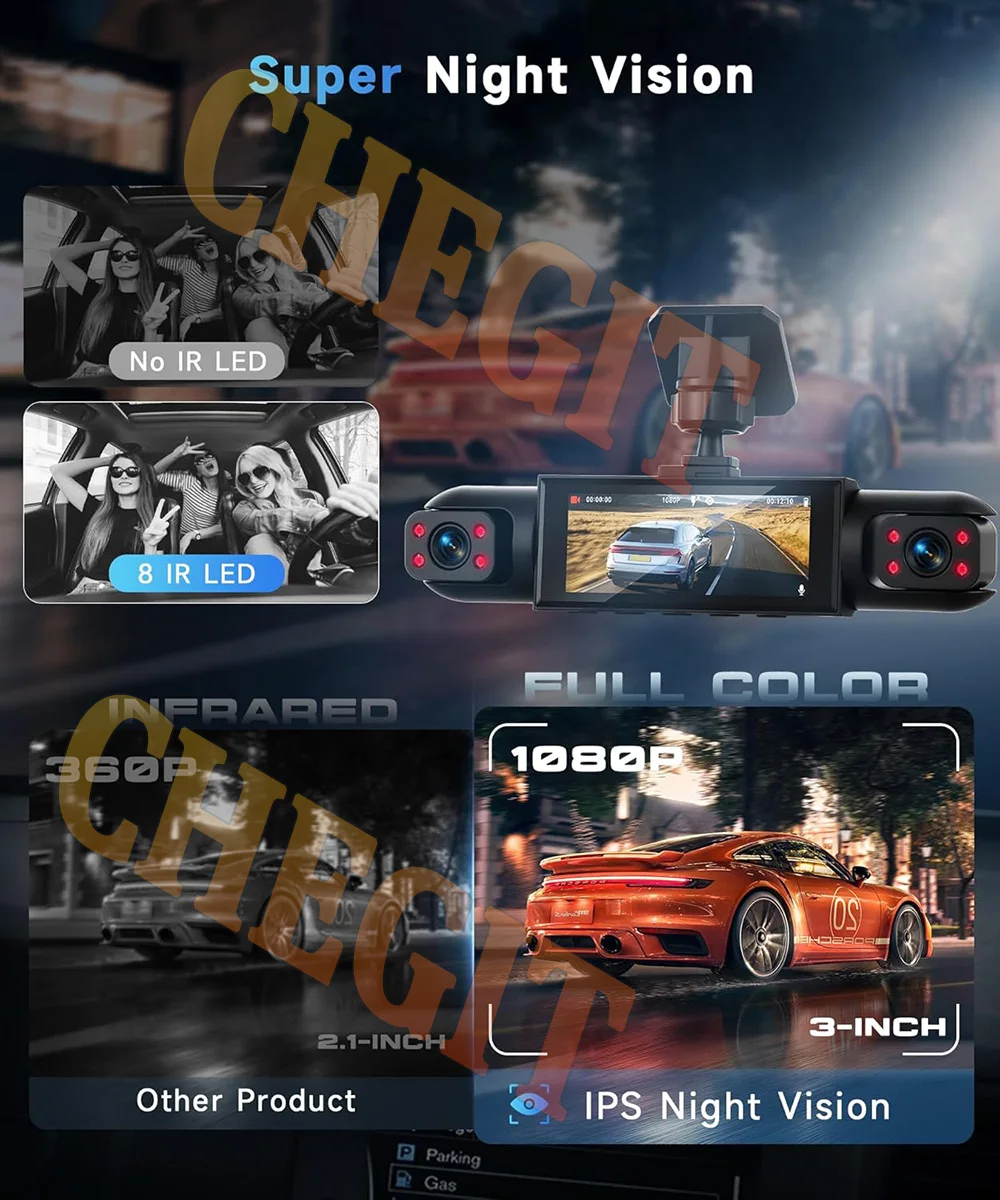 360° Car DVR 4Cameras 1080P WIFI Video Recorder Dash Cam for Car Front Right Left With Rear View camera Night Vision Camera