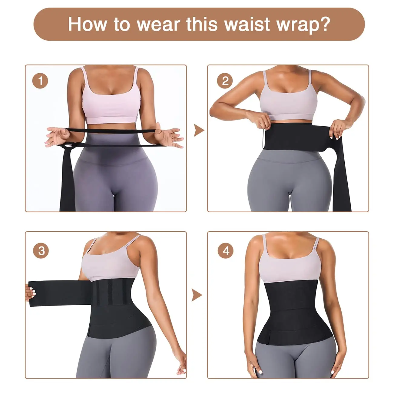  HADAN Invisible Waist Trainer For Women Under Clothes  Stomach  Wraps For Belly Fat, Wrap Waist Trainer For Postpartum Women, With 6 Strong  Adhesive Points, Plus Size - 157x4,9x0,06 Inch Black 