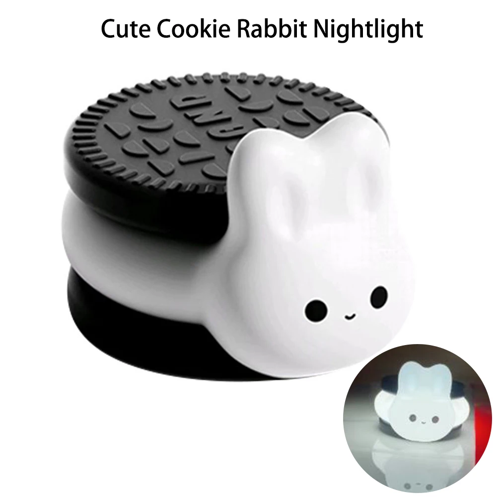

Nightlight 2023 Cartoon Cookie Rabbit Light Rechargeable Night Light Silicone Pat Lamp Led For Kids Room Bedroom Decoration Gift