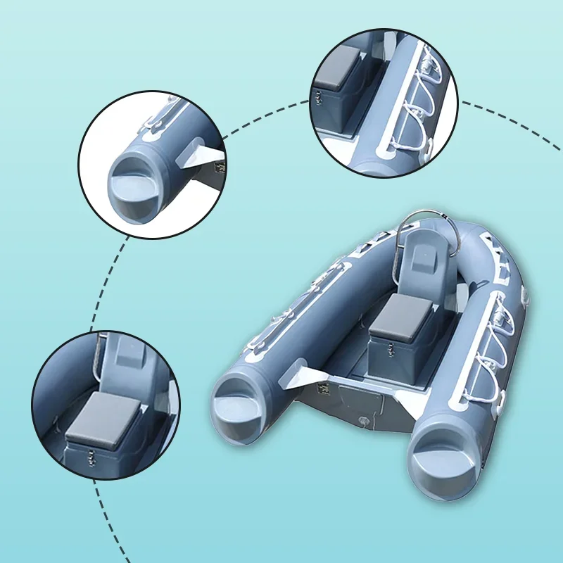 inflatable boat fishing rowing inflatable boats 2.7m rigid hull hypalon fiberglass rib boat