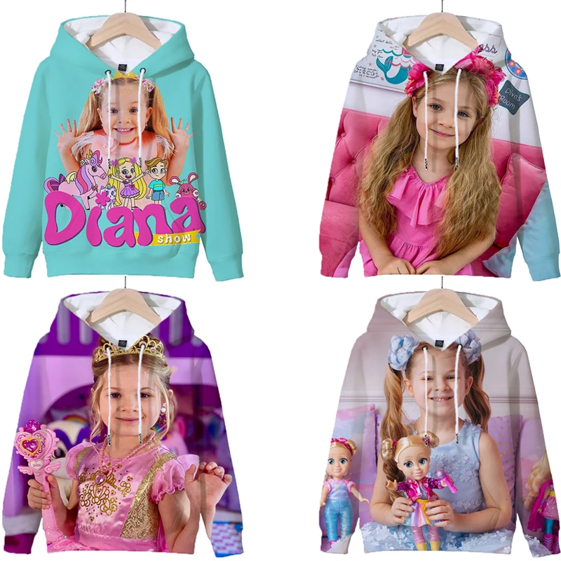

Детская толстовка с принтом звезд Дианы, Детская толстовка Kwaii, топы, забавные повседневные толстовки Дианы, детская одежда, пуловер с капюшоном для девочек