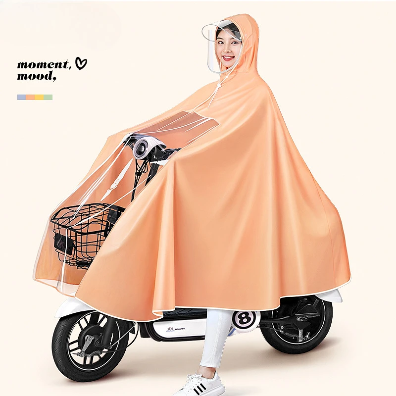 Motorcycle Raincoat Rain Poncho Bike Raincoat 1 PC Raincoat Electric Car Thickened Lengthened Adult Battery Car Raincoat Double Motorcycle Poncho