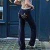 Women's High Elasticity Star Print Straight Leg Casual Pants Color Blocking Sports Embroidery Spring Summer New Fashion 6