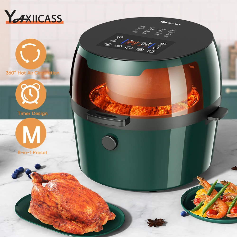 Yaxiicass 5.5l Air Fryer Without Oil Electric Oilfree Deep Fryer 360