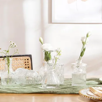 Glass Bud Vases Set of 60 Modern Decorative Vase Decoration Home Small Clear Bud Vases in Bulk for Centerpieces High Floor Vase 5