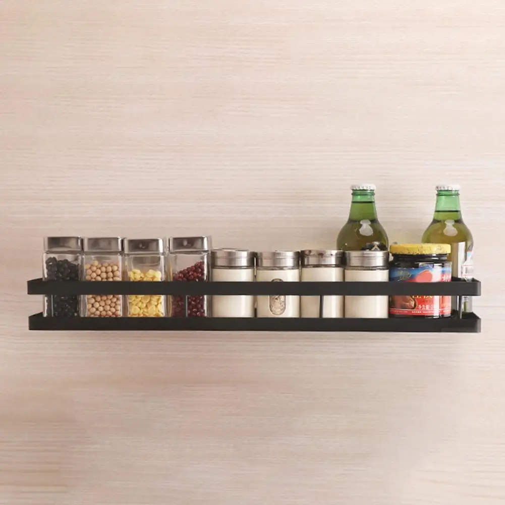 Stable Useful Punch-free Kitchen Storage Organizer Long Lasting Storage Organizer Easy to Install Kitchen Supplies