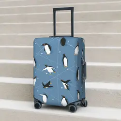 Cute Penguins Suitcase Cover Flight Cartoon Animals Useful Luggage Case Cruise Trip Protector
