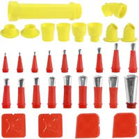 32Pcs Caulking Nozzle Set Universal Caulking Finisher Tool 5-35mm Multi-Size Caulking Tip Kit Stainless Steel Caulking Tool Set 1