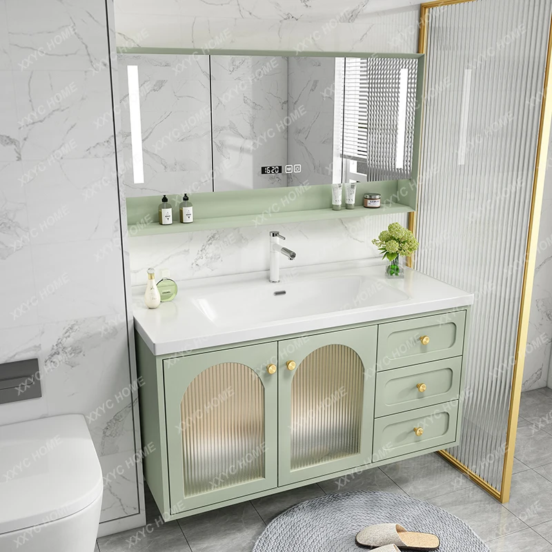 

Bathroom Cabinet Combination Washstand Light Luxury Sink Washbasin Cabinet