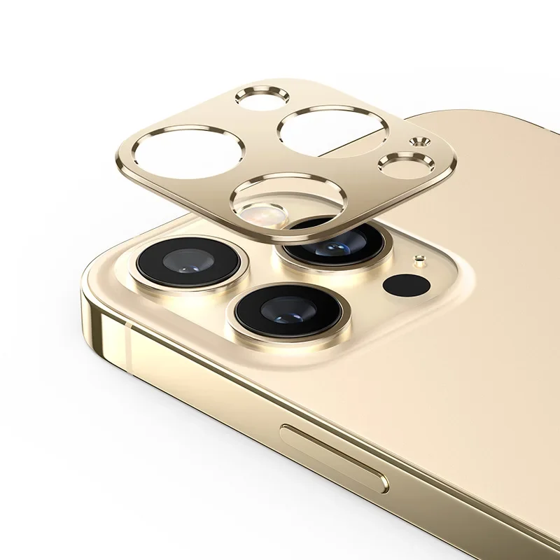 Premium Titanium Gray Metal Camera Lens Protector - Elegant Protection Cover Accessory